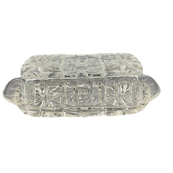 Vintage Anchor Hocking Prescut Butter Dish Star Of David Pattern 1960s - Picture 1 of 6